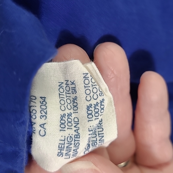 Anthropologie Edme & Esyllte  SZ 4 Blue Orange Cotton Silk A Line Summer - Picture 11 of 12